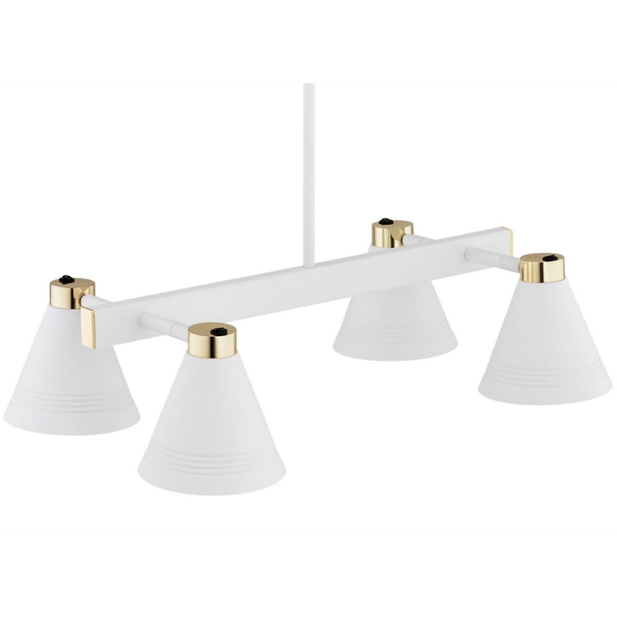 Argon 2551 - Hanglamp aan een paal AVALONE 6xE27/15W/230V wit/goud