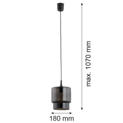 Argon 3270 - Hanglamp aan een koord NEWA 1xE27/15W/230V zwart