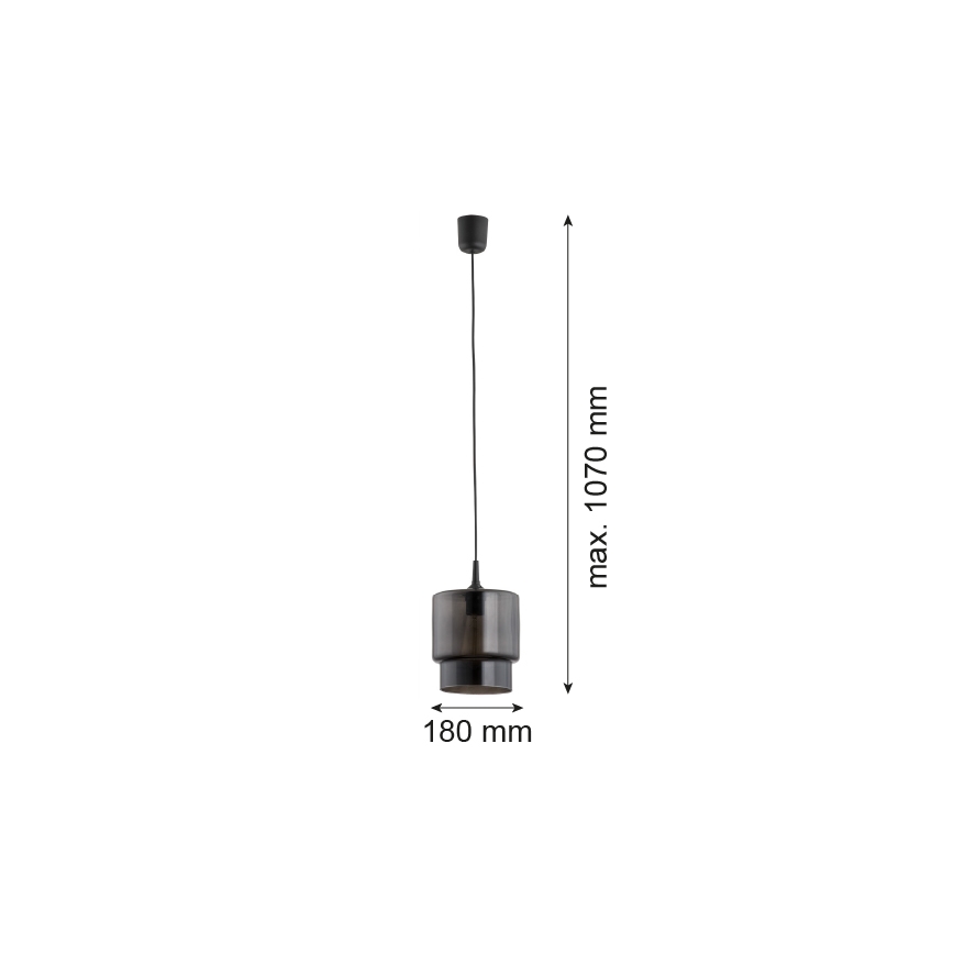 Argon 3270 - Hanglamp aan een koord NEWA 1xE27/15W/230V zwart
