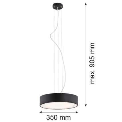 Argon 3350 - Hanglamp DARLING 1xLED/30W/230V d. 40 cm zwart