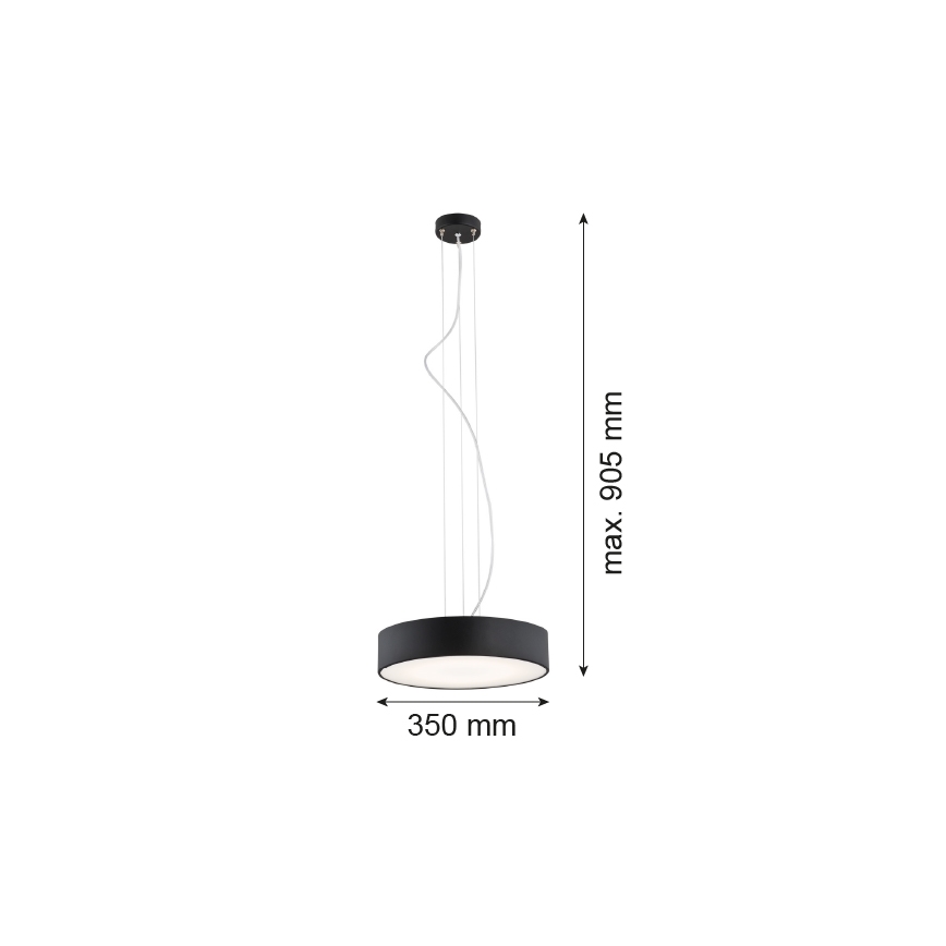 Argon 3350 - Hanglamp DARLING 1xLED/30W/230V d. 40 cm zwart