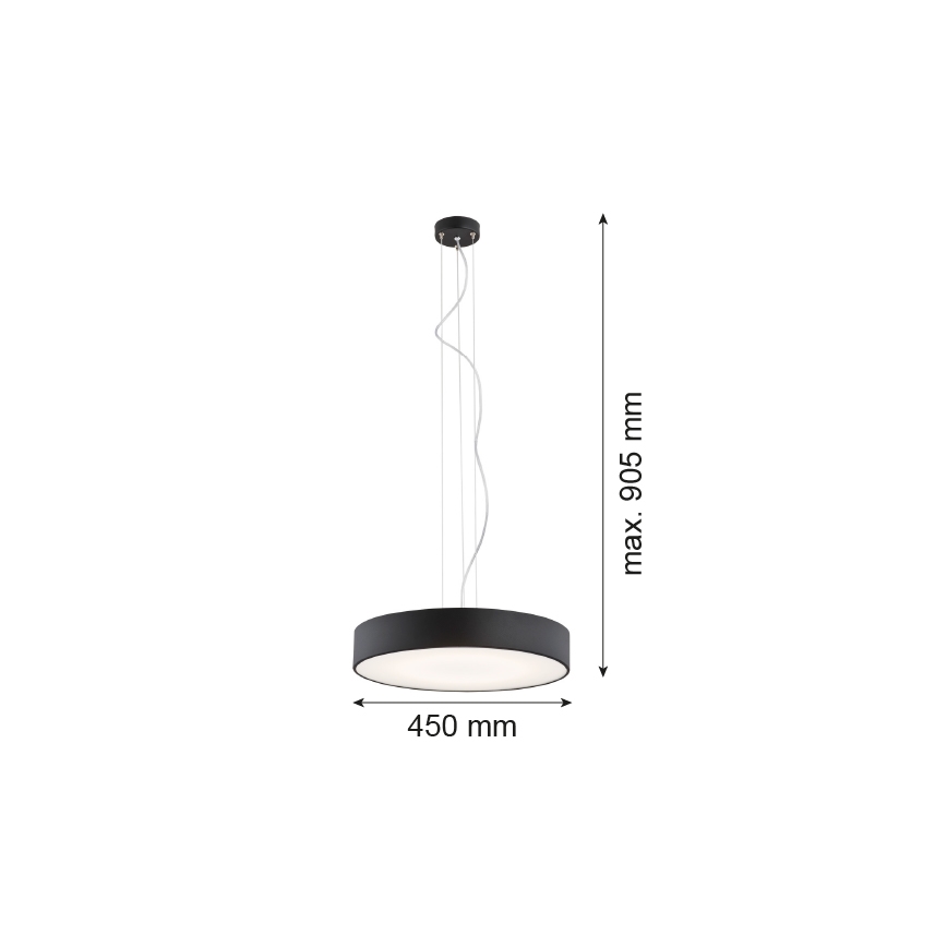 Argon 3352 - Hanglamp DARLING 1xLED/35W/230V d. 45 cm zwart
