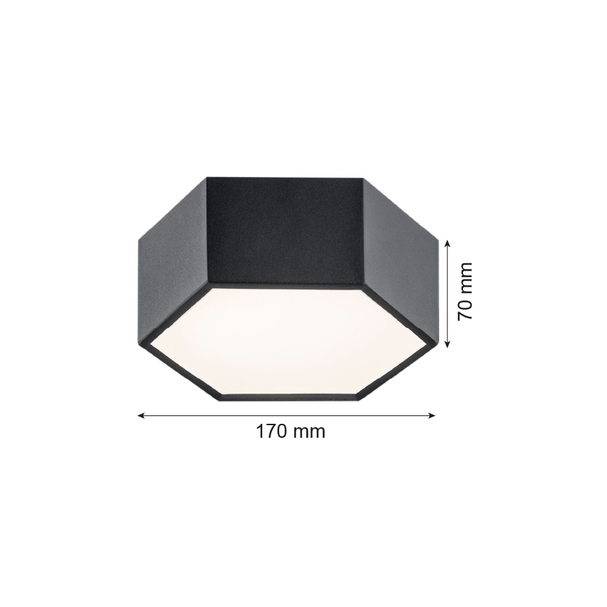 Argon 3824 - LED plafondlamp ARIZONA LED/9W/230V zwart