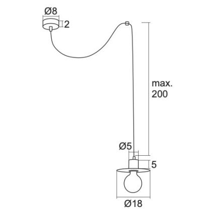 Argon 3834 - Hanglamp aan een koord CORSO 1xE27/15W/230V wit