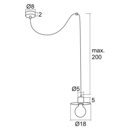 Argon 3836 - Hanglamp aan een koord CORSO 1xE27/15W/230V glanzend chroom 