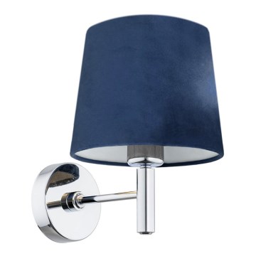 Argon 3908 - Wand Lamp BOLZANO 1xE27/15W/230V blauw/glanzend chroom