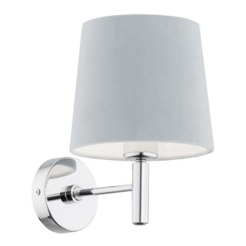 Argon 3910 - Wand Lamp BOLZANO 1xE27/15W/230V blauw/glanzend chroom