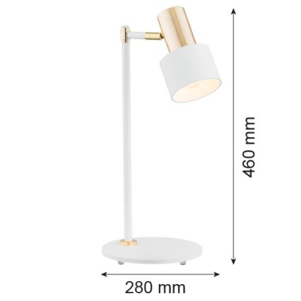 Argon 4256 - Tafel Lamp DORIA 1xE27/15W/230V wit / messing