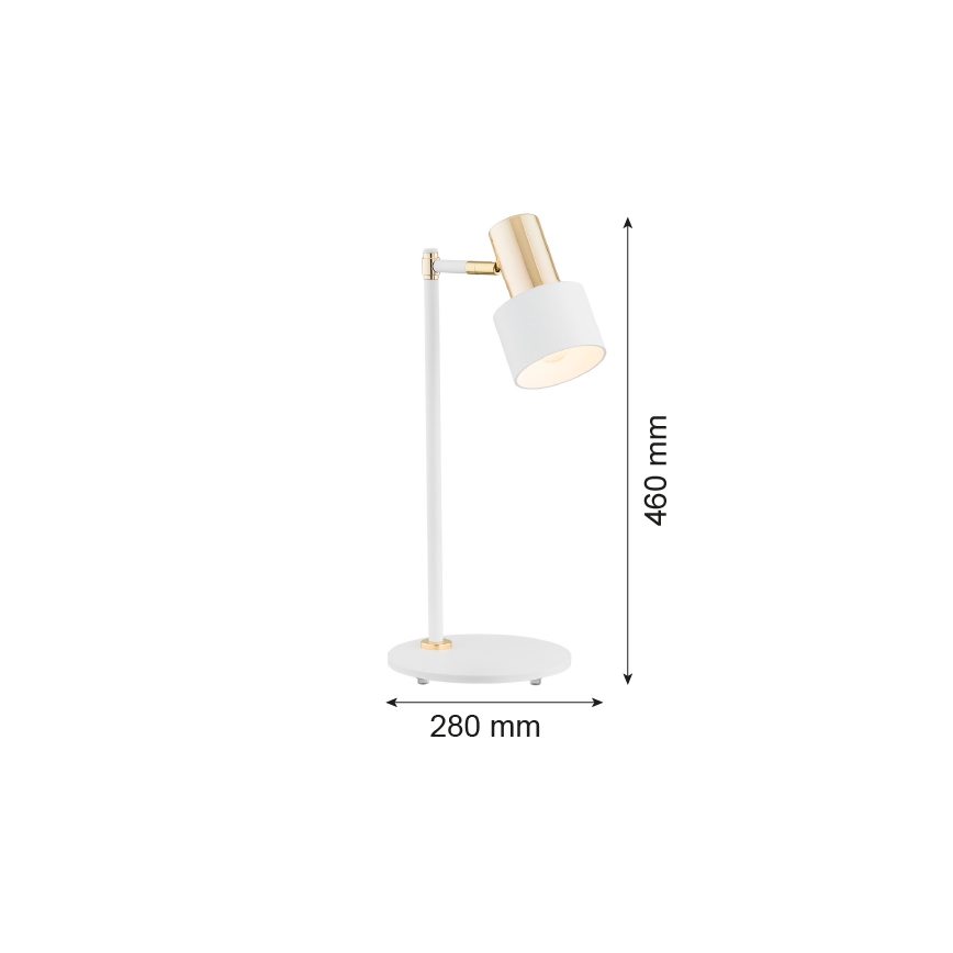 Argon 4256 - Tafel Lamp DORIA 1xE27/15W/230V wit / messing