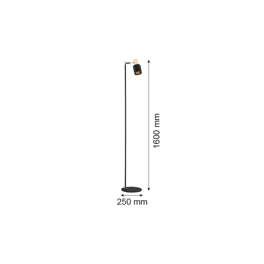 Argon 4259 - Staande lamp DORIA 1xE27/15W/230V zwart/messing