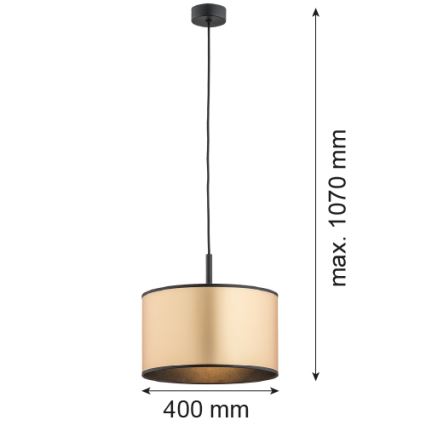 Argon 4291 - Hanglamp aan een koord KARIN 1xE27/15W/230V messing/zwart