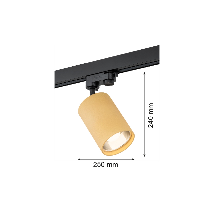 Argon 4304 - Gouden Spot voor railsysteem BERGEN 1x E27 / 15W / 230V