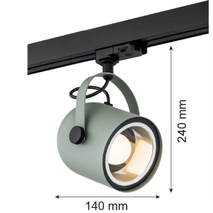 Argon 4310 - Groene Spot voor railsysteem NET 1x E27 / 15W / 230V