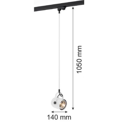 Argon 4312 - Hanglamp voor railsysteem NET 1xE27/15W/230V wit