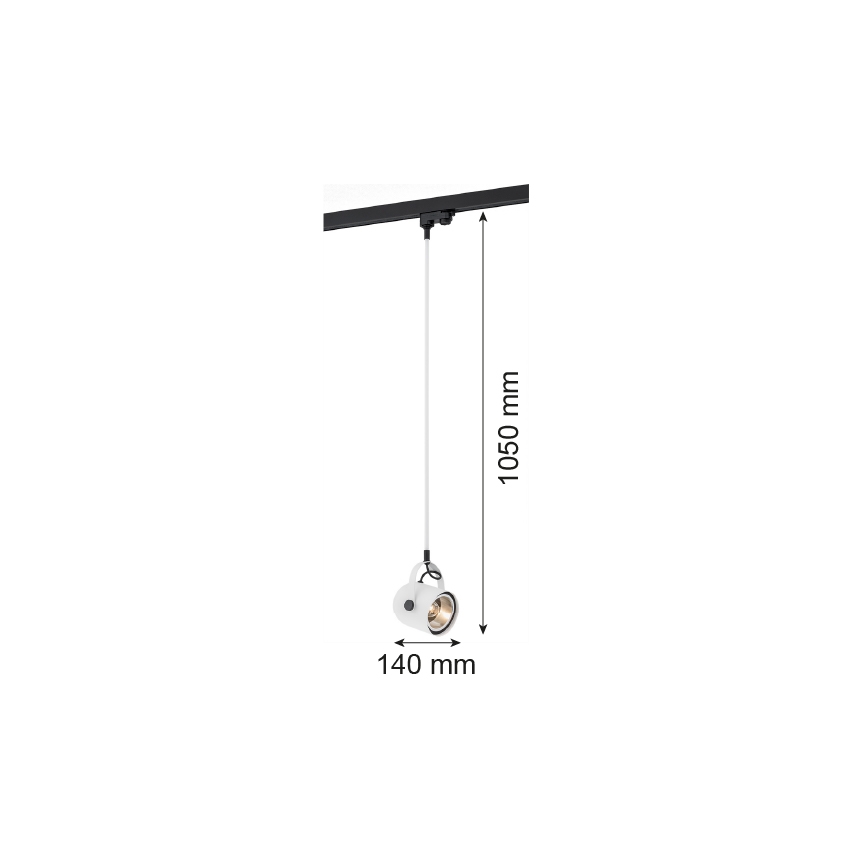 Argon 4312 - Hanglamp voor railsysteem NET 1xE27/15W/230V wit