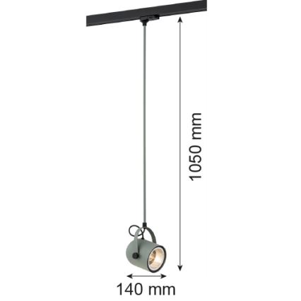 Argon 4313 - Hanglamp voor railsysteem NET 1xE27/15W/230V groen