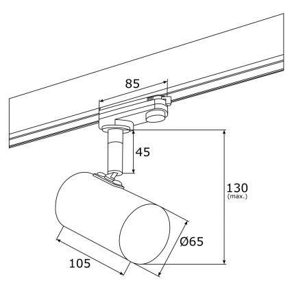 Argon 4323 - Goudkleurige LED Spot voor railsysteem HAGA LED / 9W / 230V