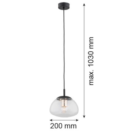 Argon 4331 - Hanglamp aan een koord TRINI 1xE27/15W/230V zwart