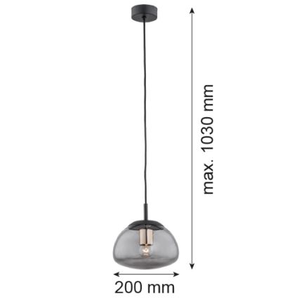 Argon 4333 - Hanglamp aan een koord TRINI 1xE27/15W/230V zwart