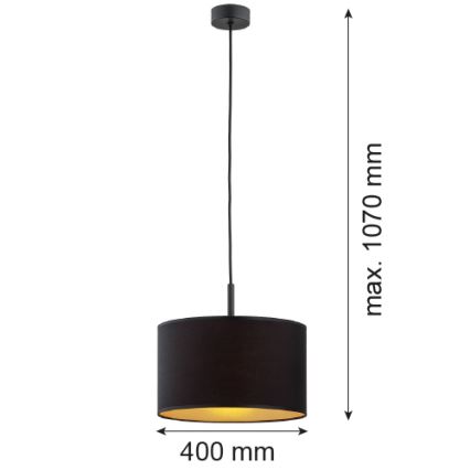 Argon 4341 - Hanglamp aan een koord KARIN 1xE27/15W/230V zwart