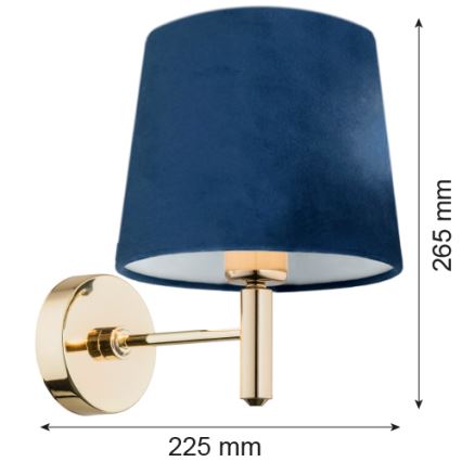 Argon 4348 - Wand Lamp PONTE 1xE27/15W/230V blauw/messing