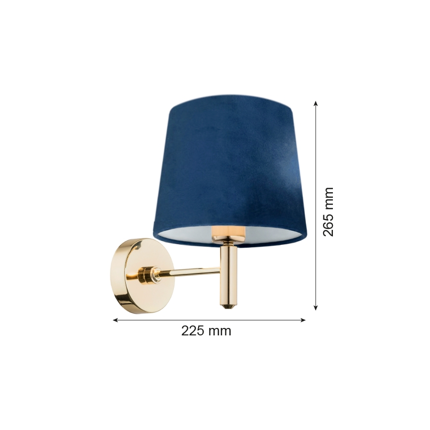 Argon 4348 - Wand Lamp PONTE 1xE27/15W/230V blauw/messing