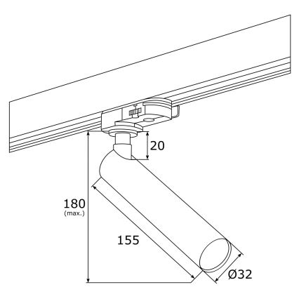 Argon 4355 - Zwarte LED Spot voor railsysteem ELBRUS LED / 4,5W / 230V