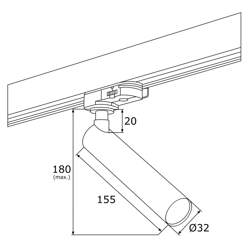 Argon 4355 - Zwarte LED Spot voor railsysteem ELBRUS LED / 4,5W / 230V