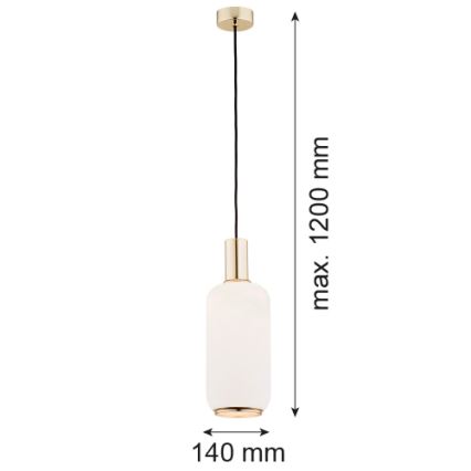 Argon 4356 - Hanglamp aan een koord SAGUNTO 1xE27/15W/230V diameter 14 cm messing