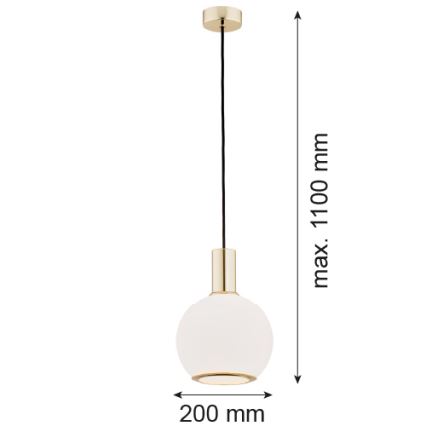 Argon 4357 - Hanglamp aan een koord SAGUNTO 1xE27/15W/230V d. 20 cm messing