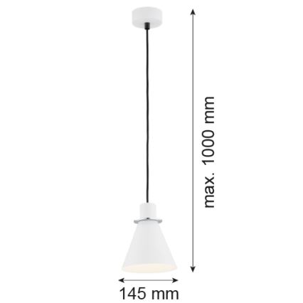 Argon 4681 - Hanglamp aan een koord BEVERLY 1xE27/15W/230V wit/glanzend chroom