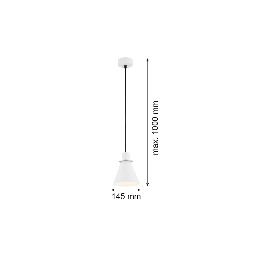 Argon 4681 - Hanglamp aan een koord BEVERLY 1xE27/15W/230V wit/glanzend chroom