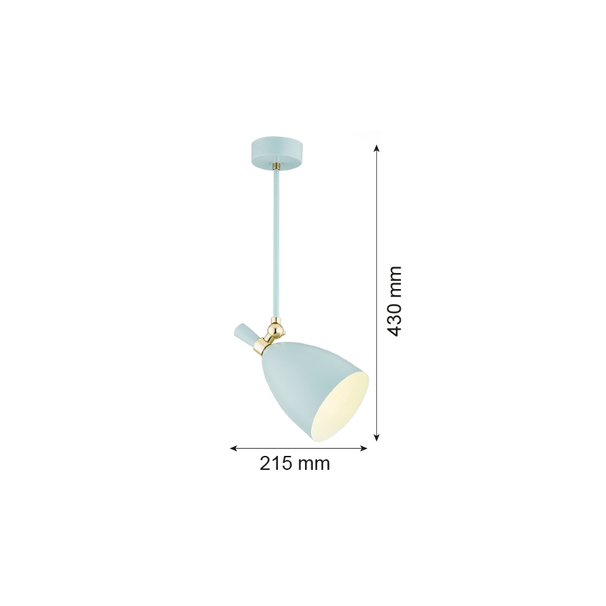 Argon 4685 - Hanglamp aan een paal CHARLOTTE 1xE27/15W/230V blauw/goud