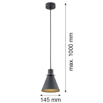 Argon 4688 - Hanglamp aan een koord BEVERLY 1xE27/15W/230V zwart/glanzend chroom