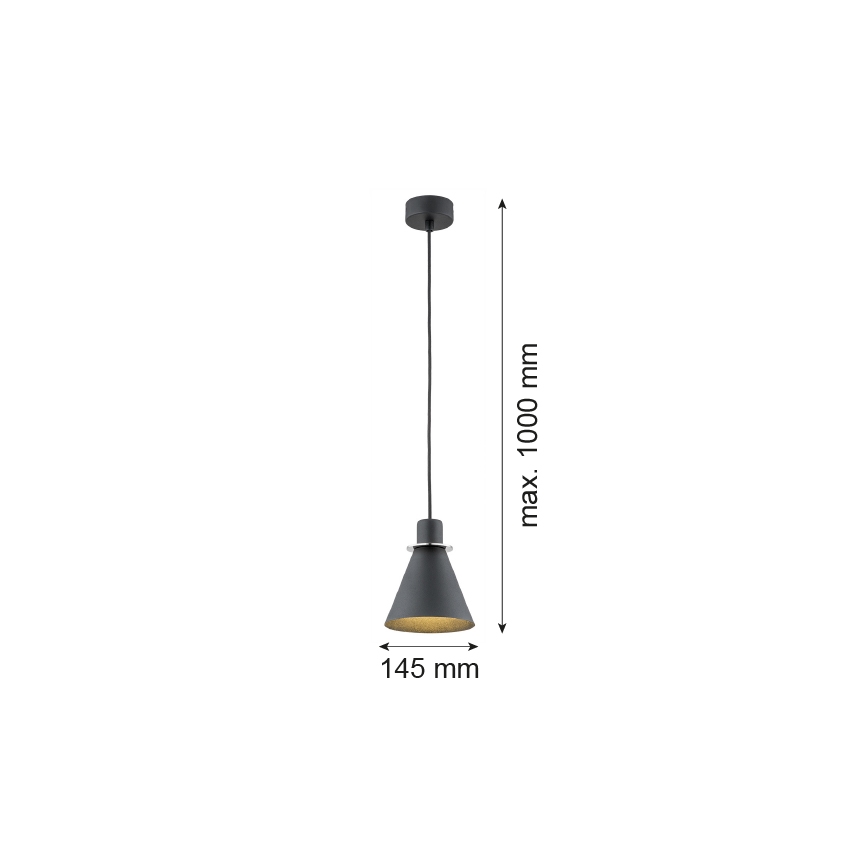 Argon 4688 - Hanglamp aan een koord BEVERLY 1xE27/15W/230V zwart/glanzend chroom