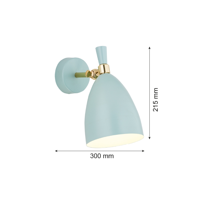 Argon 4700 - Wand Lamp CHARLOTTE 1xE27/15W/230V blauw/goud