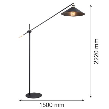 Argon 4732 - Staande Lamp NASHVILLE 1xE27/15W/230V zwart