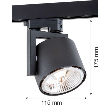 Argon 4751 - LED spotsysteemarmatuur voor ALTO railsysteem 1xGU10-AR111/12W/230V zwart