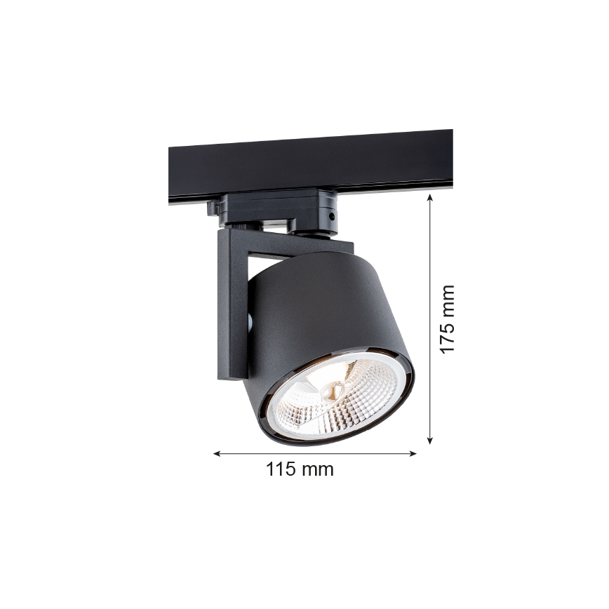 Argon 4751 - LED spotsysteemarmatuur voor ALTO railsysteem 1xGU10-AR111/12W/230V zwart