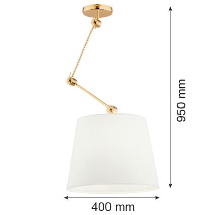 Argon 4895 - Hanglamp aan een paal ZAKYNTOS PLUS 1xE27/15W/230V wit/goud