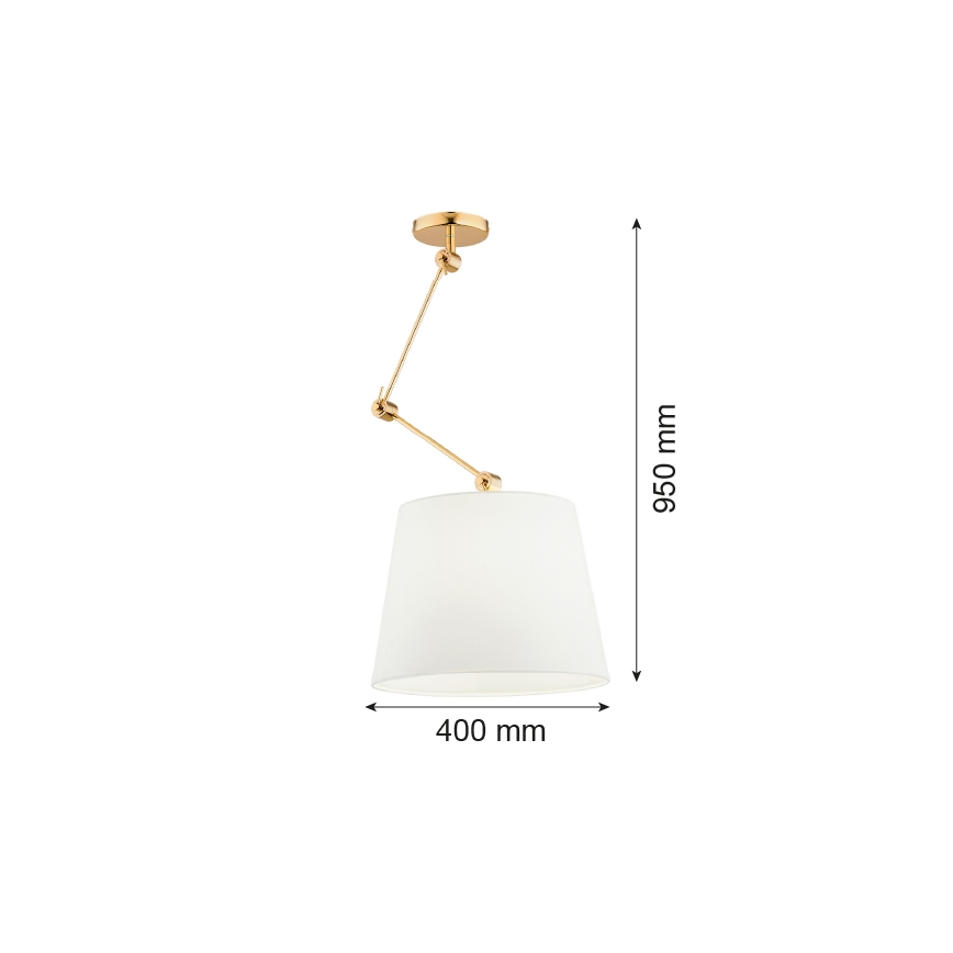 Argon 4895 - Hanglamp aan een paal ZAKYNTOS PLUS 1xE27/15W/230V wit/goud