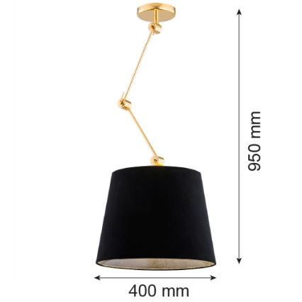 Argon 4896 - Hanglamp aan een paal ZAKYNTOS PLUS 1xE27/15W/230V zwart/goud