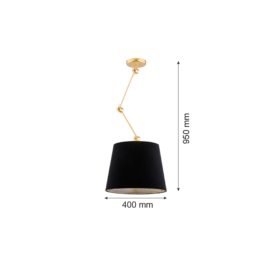 Argon 4896 - Hanglamp aan een paal ZAKYNTOS PLUS 1xE27/15W/230V zwart/goud