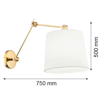 Argon 4897 - Wandlamp ZAKYNTOS PLUS 1xE27/15W/230V wit/gouden