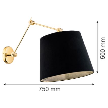 Argon 4898 - Wandlamp ZAKYNTOS PLUS 1xE27/15W/230V zwart/gouden