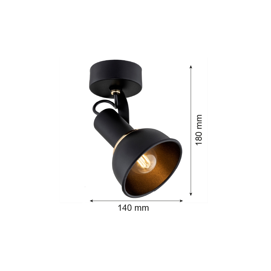 Argon 4900 - Spot TWIST 1xE14/7W/230V zwart/gouden