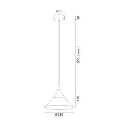 Argon 4903 - Hanglamp aan een koord MASSETO 1xE27/15W/230V zwart/gouden