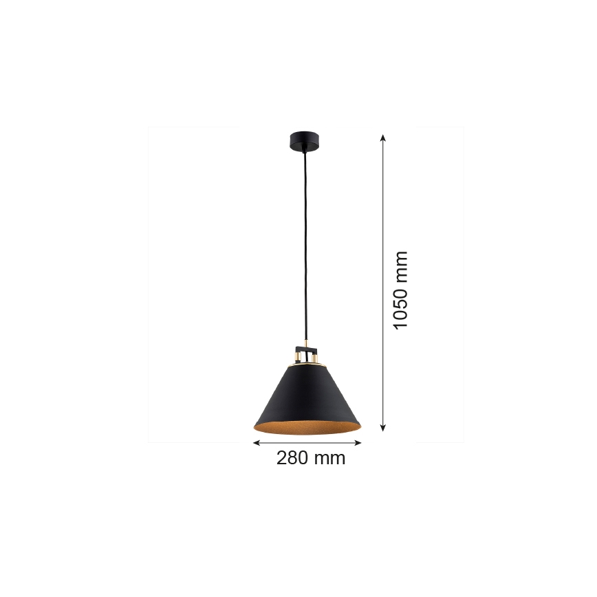 Argon 4915 - Hanglamp aan een koord ORTE 1xE27/15W/230V zwart