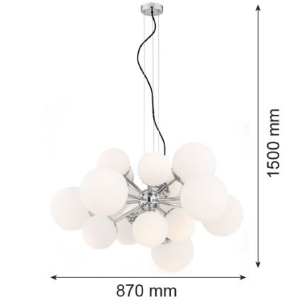Argon 5021 - Hanglamp aan een koord SATELITE 15xE27/15W/230V glanzend chroom