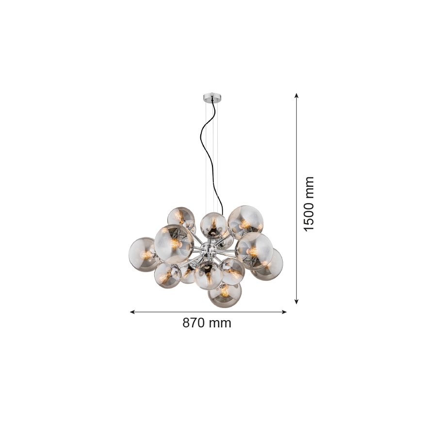Argon 5022 - Hanglamp aan een koord SATELITE 15xE27/15W/230V glanzend chroom